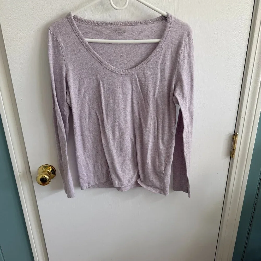 J.Crew Vintage Cotton Long Sleeve Tee Purple Medium